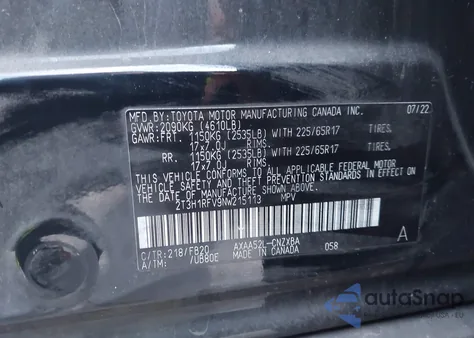 2022 Toyota Rav4 Le from USA, damaged, VIN 2T3H1RFV9NW215113